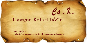 Csenger Krisztián névjegykártya