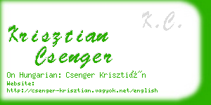 krisztian csenger business card